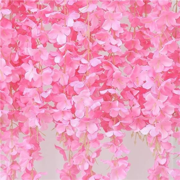 12Piece ArtificialSilk Wisteria Vine 3.6Feet Ratta Hanging Flower Garland String - Picture 2 of 5